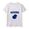 Donna Isolato Blu Silhouette Mappa di Nauru - Maglietta con Collo a V per Orgogliosi Cittadini di Yaren, Baiti, Anabar, Uaboe, Ijuw