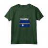 Donna Nauru - Bandiera del Paese con Stile Invecchiato Grunge Maglietta con Collo a V - Souvenir per Amanti della Cultura di Nauru