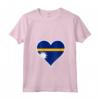 Nauru Bandiera Cuore - Maglietta Love Nauru con Collo a V - Ideale per Indipendenza e Viaggi a Nauru