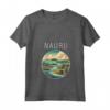 Nauru Scenario Art Deco Maglietta con Collo a V - Souvenir unico per viaggiatori e turisti