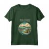 Nauru Scenario Art Deco Maglietta con Collo a V - Souvenir unico per viaggiatori e turisti