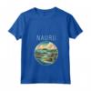 Nauru Scenario Art Deco Maglietta con Collo a V - Souvenir unico per viaggiatori e turisti