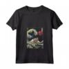 Gatto Nebelung Kanagawa Wave Divertente da Surf - Maglietta con Collo a V per Proprietari di Gatti - Ideale per Natale, Ringraziamento, Compleanni o San Valentino