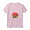 Nebelung - Gatto Tramonto Retrò Design Vintage Mamma Papà Bambini Maglietta con Collo a V - Regalo Perfetto per Amanti dei Gatti Nebelung