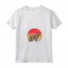 Nebelung - Gatto Tramonto Retrò Design Vintage Mamma Papà Bambini Maglietta con Collo a V - Regalo Perfetto per Amanti dei Gatti Nebelung