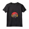 Nebelung - Gatto Tramonto Retrò Design Vintage Mamma Papà Bambini Maglietta con Collo a V - Regalo per Amanti dei Gatti