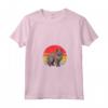 Nebelung - Gatto Tramonto Retrò Design Vintage Mamma Papà Bambini Maglietta con Collo a V - Regalo per Amanti dei Gatti