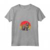 Nebelung - Gatto Tramonto Retrò Design Vintage Mamma Papà Bambini Maglietta con Collo a V - Regalo per Amanti dei Gatti