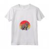 Nebelung - Gatto Tramonto Retrò Design Vintage Mamma Papà Bambini Maglietta con Collo a V - Regalo per Amanti dei Gatti