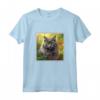 Nebelung - Dipinto con gatti e fiori, motivo: mamma e papà Maglietta - Ideale per gli Amanti dei Gatti Nebelung
