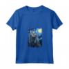 Nebelung - Dipinto con Gatto Stellato, Motivo Mamma e Papà - Maglietta con Collo a V per Amanti dei Gatti - Regalo Perfetto per Natale, Ringraziamento, San Valentino o Compleanno