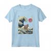 Gatto Nebelung Kanagawa Wave Divertente da Surf - Maglietta per Proprietari di Gatti Nebelung - Regalo per Amanti dell'Arte Giapponese