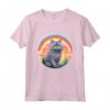 Nebelung - Simpatico Gatto Arcobaleno Kawaii Colorato Design Maglietta - Ideale Regalo per Amanti dei Gatti Nebelung