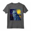 Surreale Notte Stellata Nebelung Cat Maglietta - Arte ispirata a Van Gogh - Ideale per Compleanni e Feste