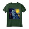 Surreale Notte Stellata Nebelung Cat Maglietta - Arte ispirata a Van Gogh - Ideale per Compleanni e Feste