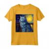 Surreale Notte Stellata Nebelung Cat Maglietta - Arte ispirata a Van Gogh - Ideale per Compleanni e Feste