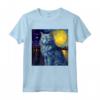 Surreale Notte Stellata Nebelung Cat Maglietta - Arte ispirata a Van Gogh - Ideale per Compleanni e Feste