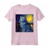 Surreale Notte Stellata Nebelung Cat Maglietta - Arte ispirata a Van Gogh - Ideale per Compleanni e Feste