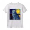 Surreale Notte Stellata Nebelung Cat Maglietta - Arte ispirata a Van Gogh - Ideale per Compleanni e Feste