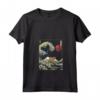 Gatto Nebelung Kanagawa Wave Divertente da Surf - Maglietta con Collo a V per Proprietari di Gatti - Regalo Unico per Amanti dei Gatti