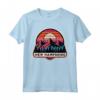 New Hampshire Maglietta - Design Montagne Retro Tramonto - Souvenir per Escursionisti e Amanti della Natura