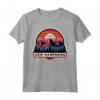 New Hampshire Maglietta - Design Montagne Retro Tramonto - Souvenir per Escursionisti e Amanti della Natura