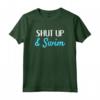 Shut Up And Swim - Divertente Maglietta da Nuoto per Pallanuotisti - Ideale come Regalo