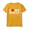 I Heart Ocicat - Maglietta Divertente per Amanti dei Gatti - Ideale per Regali ed Eventi