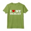 I Heart Ocicat - Maglietta Divertente per Amanti dei Gatti - Ideale per Regali ed Eventi