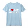 I Heart Ocicat - Maglietta Divertente per Amanti dei Gatti - Ideale per Regali ed Eventi