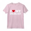 I Heart Ocicat - Maglietta Divertente per Amanti dei Gatti - Ideale per Regali ed Eventi