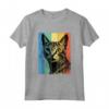 Ocicat Cat Ritratto Vintage Style Mamma Papà Maglietta - Regalo Ideale per Amanti dei Gatti - Perfetto per Natale, Ringraziamento o Compleanni