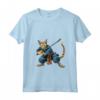 Donna Gatto giapponese Ninja Kawaii Ocicat Samurai Maglietta con Collo a V - Design Samurai Felino - Perfetto per Gli Appassionati di Gatti e Ninja