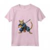 Donna Gatto giapponese Ninja Kawaii Ocicat Samurai Maglietta con Collo a V - Design Samurai Felino - Perfetto per Gli Appassionati di Gatti e Ninja