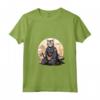Donna Samurai Ocicat Gatto Giapponese Kawaii Ninja Cat Maglietta con Collo a V - Design Unico e Intricato - Ideale per Appassionati di Gatti e Cultura Giapponese