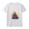 Donna Samurai Ocicat Gatto Giapponese Kawaii Ninja Cat Maglietta con Collo a V - Design Unico e Intricato - Ideale per Appassionati di Gatti e Cultura Giapponese