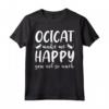 Cats Make Me Happy - Ocicat Maglietta per Amanti dei Gatti - Unico Design con Stampe e Zampe