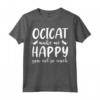 Cats Make Me Happy - Ocicat Maglietta per Amanti dei Gatti - Unico Design con Stampe e Zampe