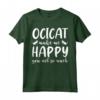 Cats Make Me Happy - Ocicat Maglietta per Amanti dei Gatti - Unico Design con Stampe e Zampe