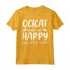Cats Make Me Happy - Ocicat Maglietta per Amanti dei Gatti - Unico Design con Stampe e Zampe