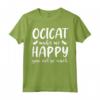 Cats Make Me Happy - Ocicat Maglietta per Amanti dei Gatti - Unico Design con Stampe e Zampe