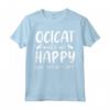 Cats Make Me Happy - Ocicat Maglietta per Amanti dei Gatti - Unico Design con Stampe e Zampe