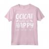 Cats Make Me Happy - Ocicat Maglietta per Amanti dei Gatti - Unico Design con Stampe e Zampe