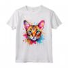 Splash Art Colorato con Faccia di Gatto Ocicat - Maglietta Moda Gatti - Ideale per Amanti dei Gatti Ocicat e Appassionati di Arte