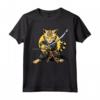 Samurai Gatto Giapponese Kawaii Ninja Ocicat Cat Maglietta - Design Intricato per Appassionati di Gatti e Ninja