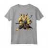 Samurai Gatto Giapponese Kawaii Ninja Ocicat Cat Maglietta - Design Intricato per Appassionati di Gatti e Ninja