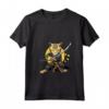 Donna Samurai Gatto Giapponese Kawaii Ninja Ocicat Cat - Maglietta con Collo a V - Perfetta per Appassionati di Gatti e Arti Marziali