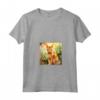Ocicat - Maglietta Dipinta con Fiori e Gatti per Amanti degli Ocicat - Ideale per Regalo o per Ogni Occasione