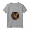 Ocicat - Maglietta Design Artistico con Collo a V e Stampa Vetro Colorato - Ideale per Amanti dei Gatti e dell'Arte