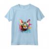 Donna Splash Art Ocicat - Faccia di gatto colorata Maglietta con Collo a V per Amanti dei Gatti - Acquista Online Maglietta Ocicat